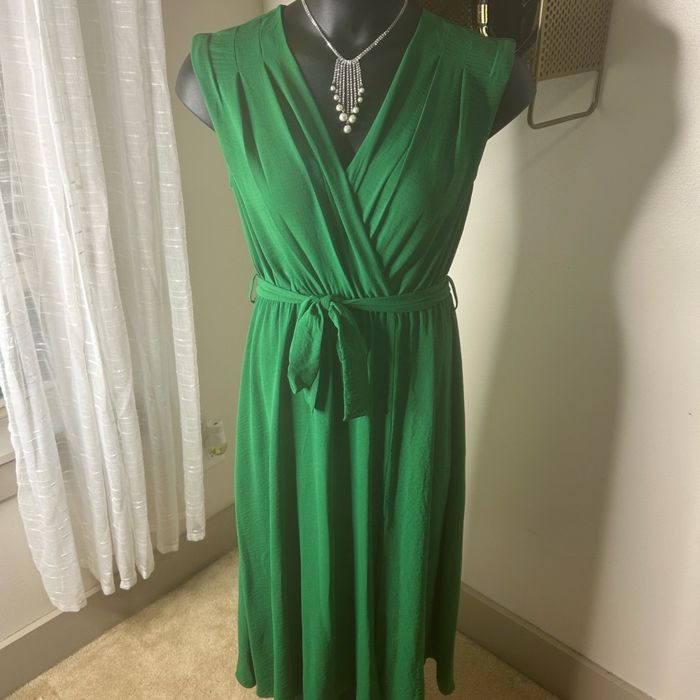 ePretty Vibrant Green Wrap Midi Dress
